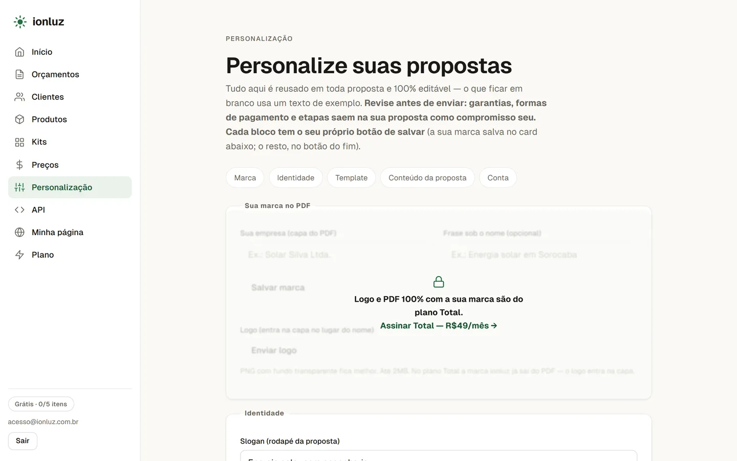 Seletor de templates por miniatura